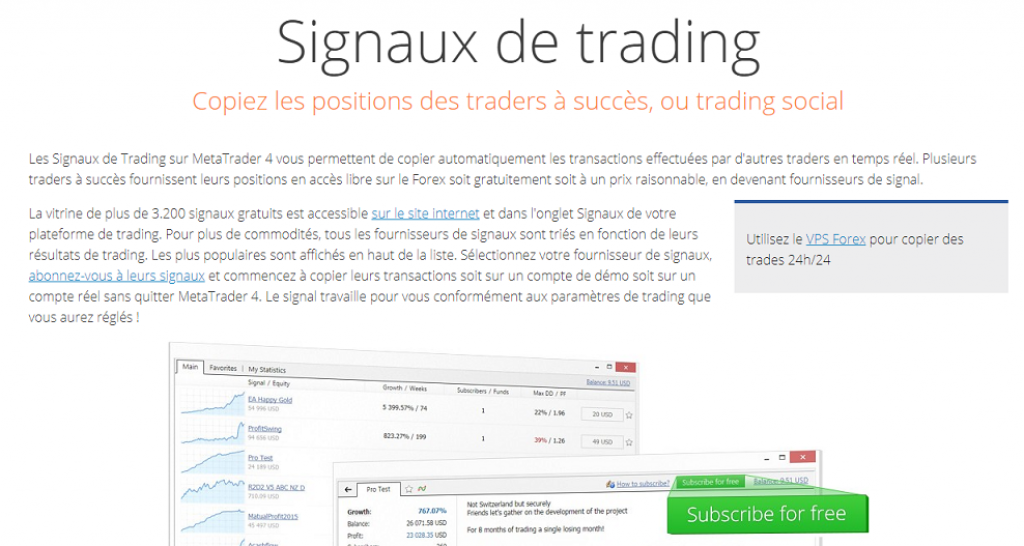 Signaux de trading manuels