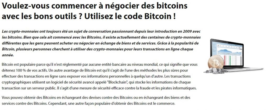 Bitcoin Code - Negocier des Bitcoins