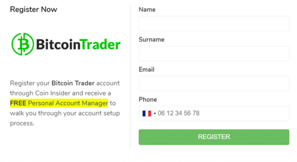 Bitcoin Trader - Comment ouvrir un compte